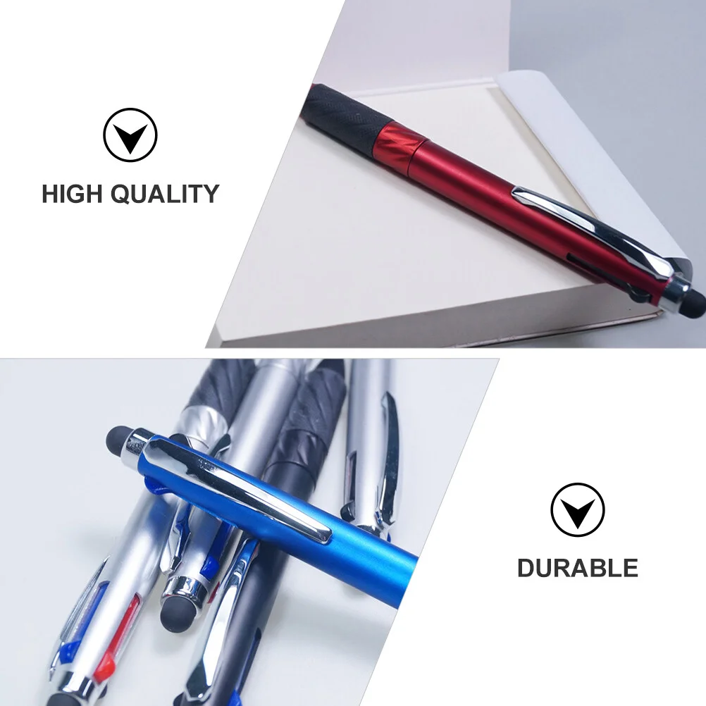 4 Pcs Multifunction Stylus Pilot Ballpoint Pens Portable Meeting Pilot Rotation Tablet 3-color Stylish Writing Multipurpose