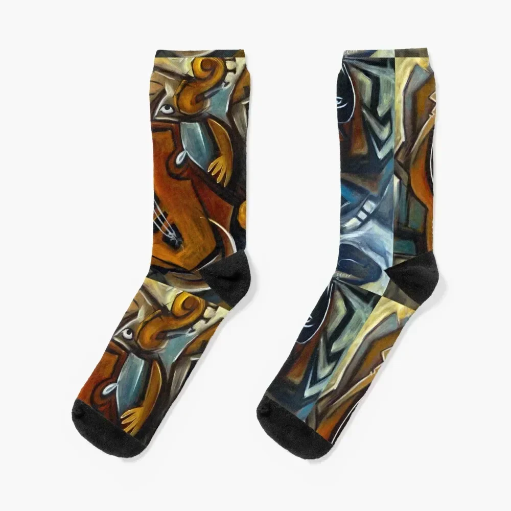 

Black Cat Jazz Socks Lots gifts aesthetic Rugby Socks Female Men's