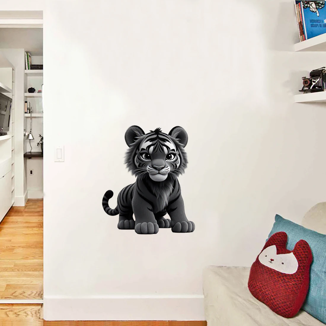 Three Ratels CC189 Personalized colorful little tiger wall stickers for children's bedroom decoration cartoon car stic
