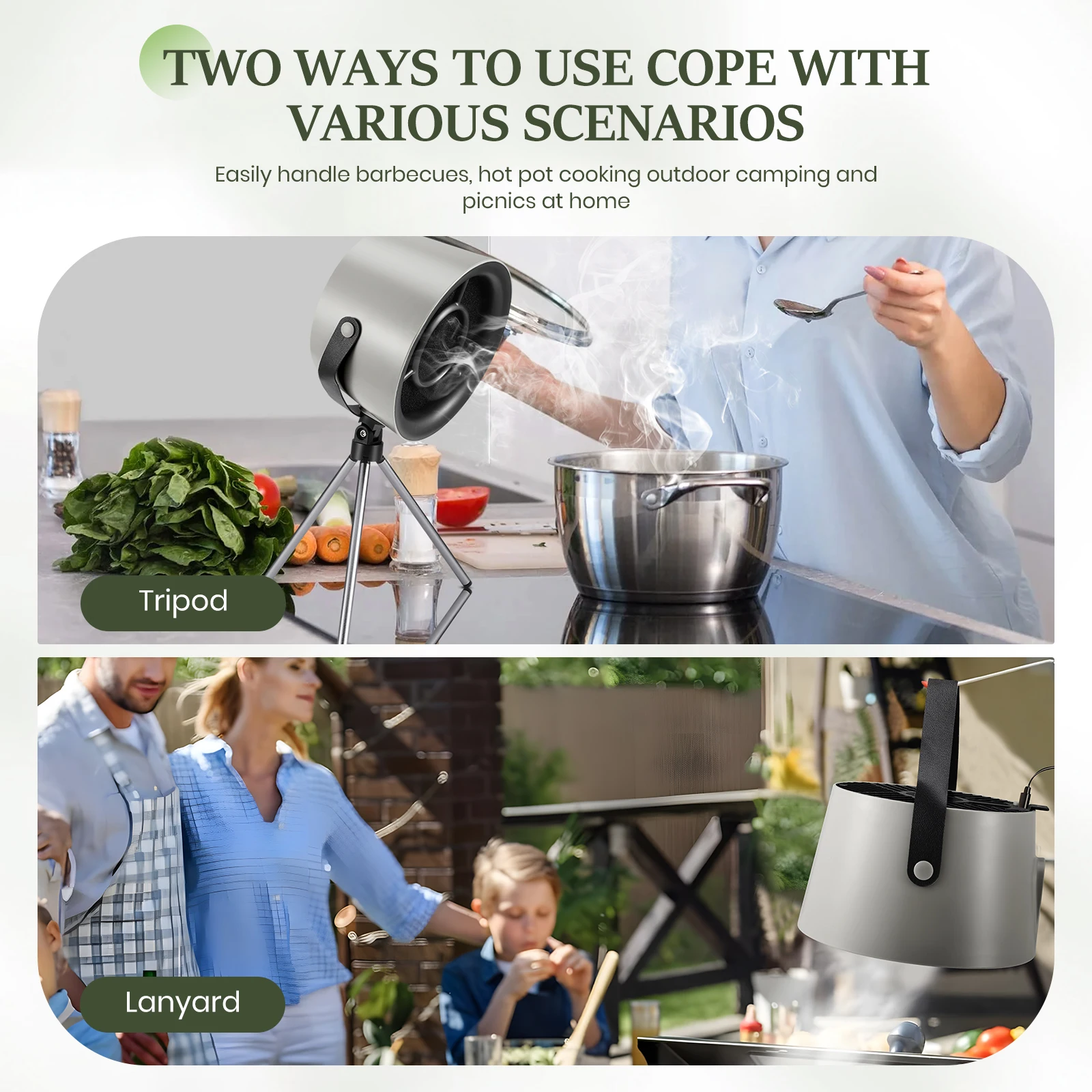 Portable Cooker Hood, Desktop Extractor Hood With 3 Speed Extractor Fan, Kitchen Vent For BBQ, Cooking, Hot Pot view 5