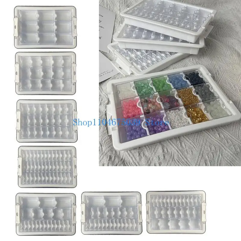 

5asd Multipurpose Clear Bead Holder with Individual Pockets for Efficient Elegant Color and Size Sorting Home Organization