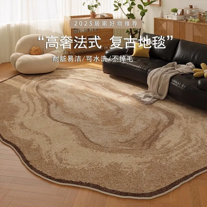 

Irregular high sense medium antique blanket retro special-shaped sofa coffee table carpet rugs for bedroom living room
