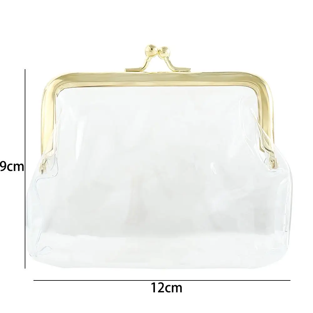 Portable Kiss Clasp Lock Money Bags Iron Mouth Clip Bus Card Change Purse Card Holder Transparent Coin Purse Small Wallet