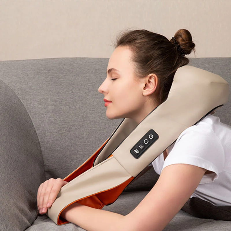 Hot-selling products New design items Electric push finger pressure shoulder back massager with removable mesh blindfold