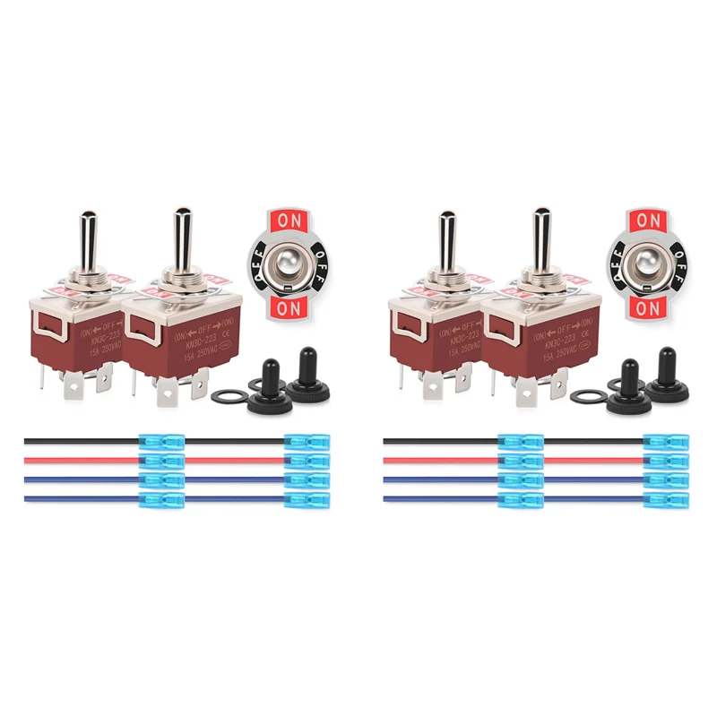 

YWDZ-4Pin тумблер обратной полярности, 4 шт., 12 В, мгновенный кулисный переключатель 30 А, вкл. выкл. DPDT, 3-позиционная водонепроницаемая крышка багажника