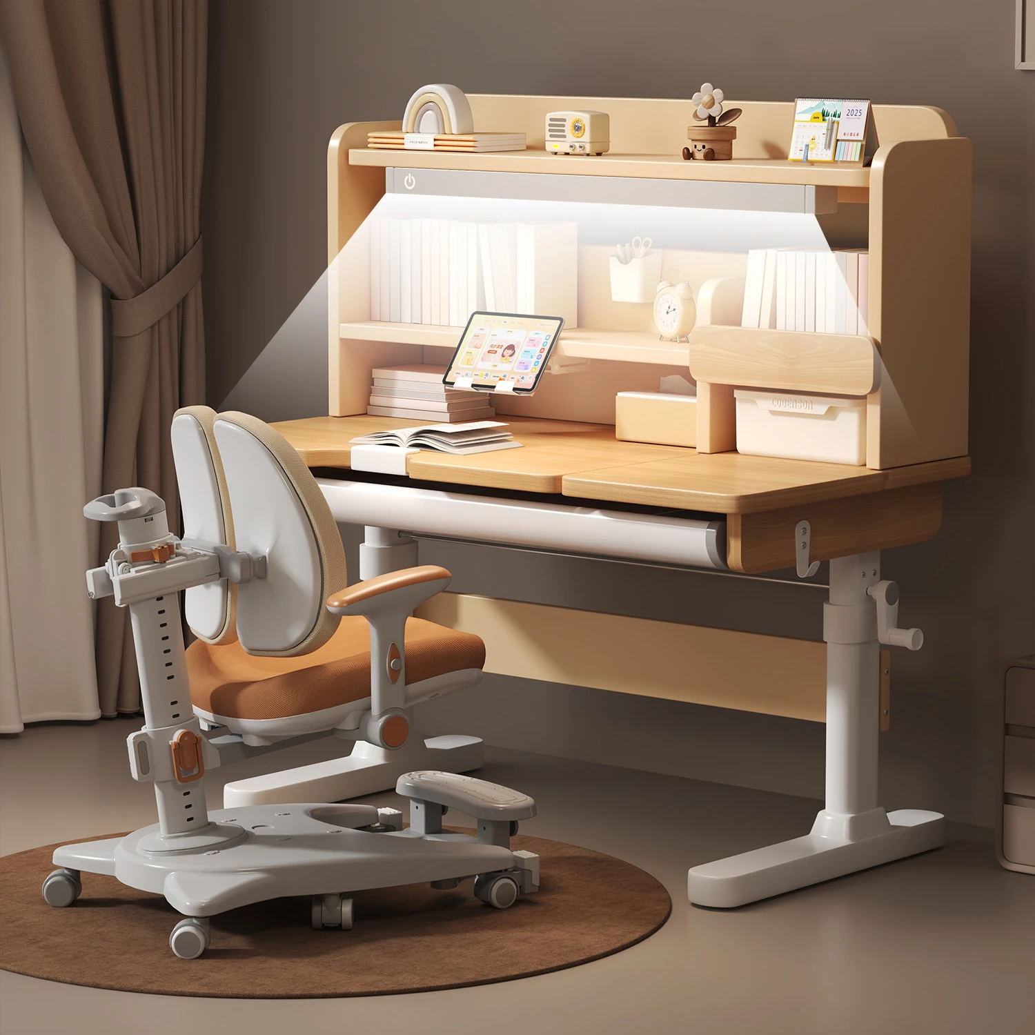 

Детский учебный стол для дома, регулируемый по высоте, с лампой для защиты глаз