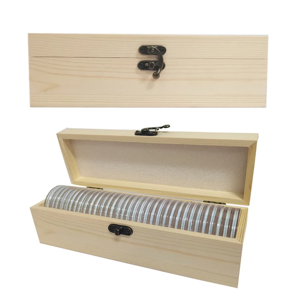 MATANA Estuche Para Monedas Con 200 Cápsulas (33mm) - Caja Clasificadora De Plástico Con Espuma EVA Para Almacenar Y Proteger Tu Colección De Monedas