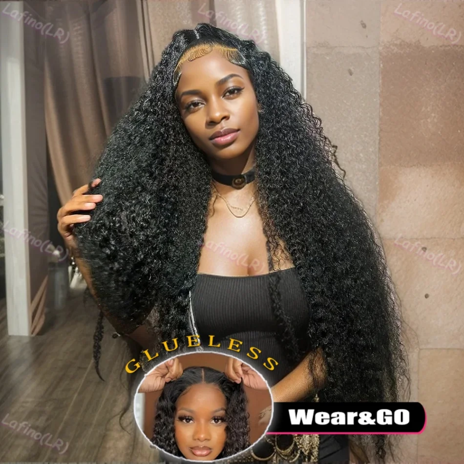 

Ready to Wear Glueless HD Lace 5x5 Closure Wig 100% Human Hair Deep Wave Frontal Brazilian Black Curly Wigs on Clearance Sale