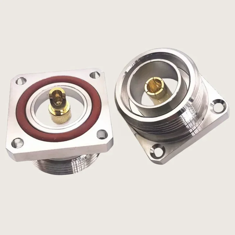 1pcs/LOT Connector L29 7/16 DIN Female Jack 4hole Flange Deck Solder Cup RF Coax Adapter RF Brass