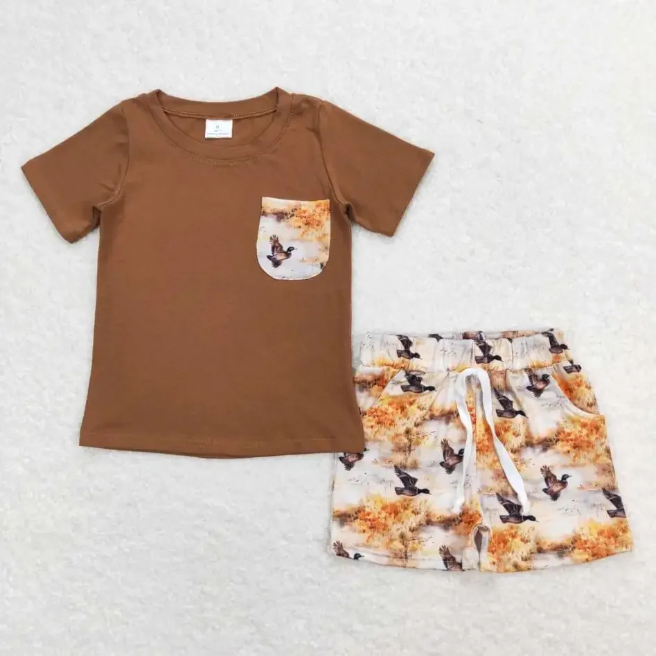 

Hot Sale Kids Boutique Short Sleeves Shirt Shorts Baby Boy Outfit