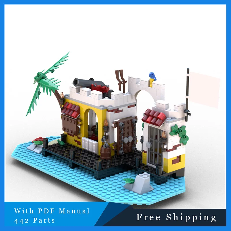 

442 PCS Building Brick Series Pirate Castle Building Modular Block Bricks Model Children's DIY Assembly Festival Christmas Gift