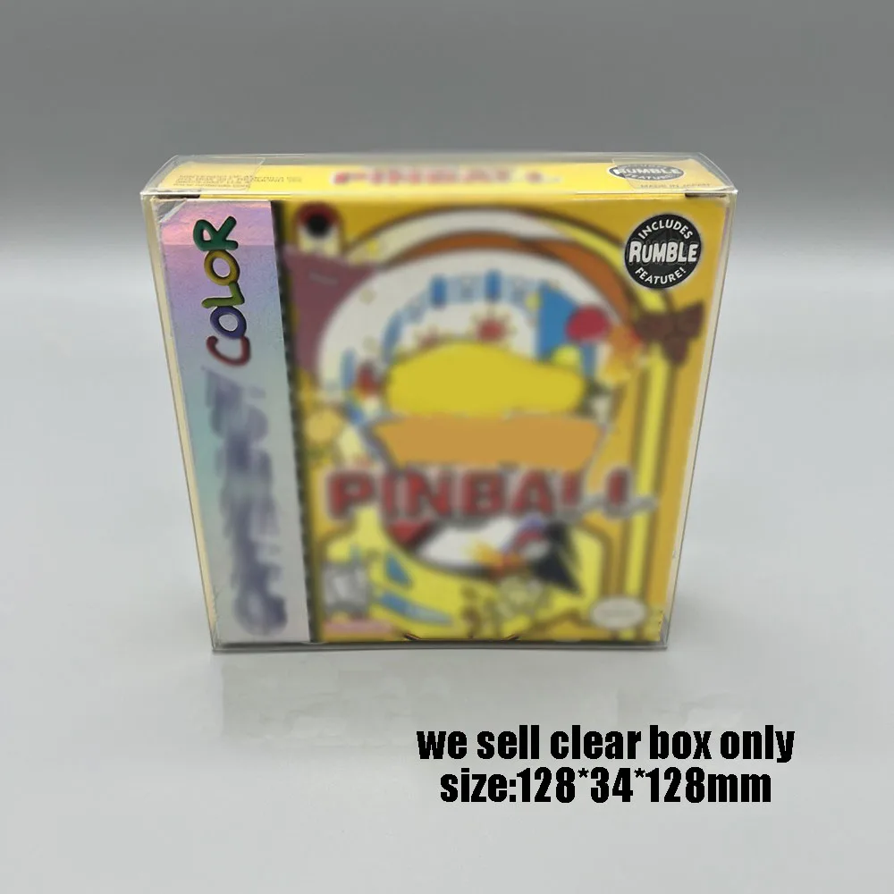 Transparente PET-Kunststoffbox für Game Boy Color GBC Pinball JP/US Version Spezialkarte / Rumble-Karte Display-Aufbewahrungsbox