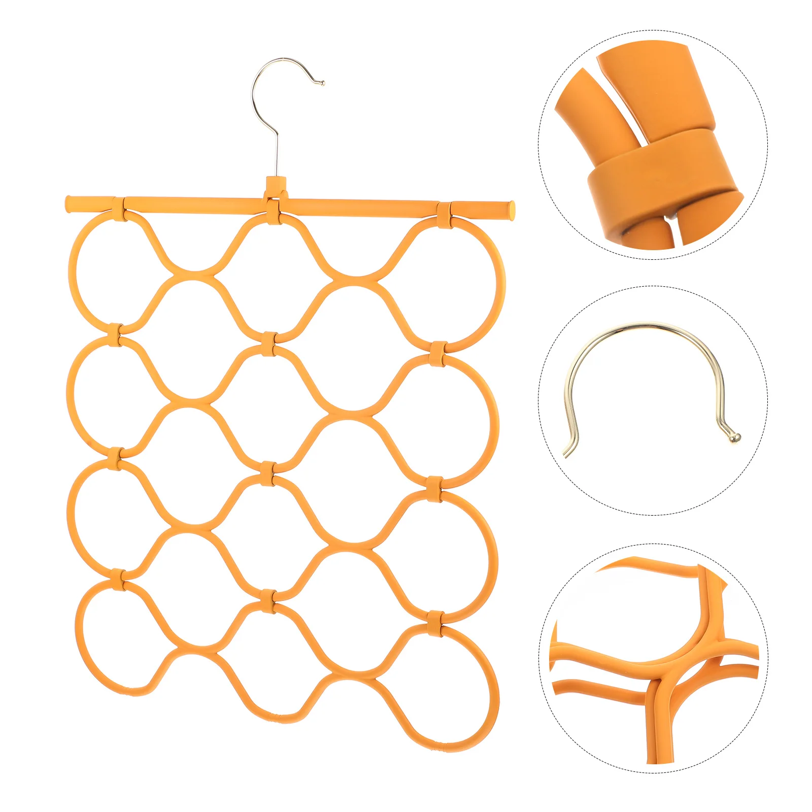 

Foldable Scarf Hanger 18 Slots Space Saving Closet Organizer for Scarves Towels Belts Ties Holder Rack Scarf Hanging Organizer