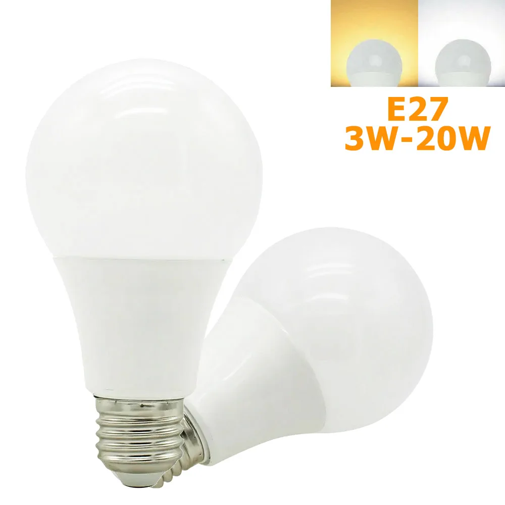 

E27 Screw Base LED Bulb Lamps 3W 5W 7W 9W 12W 15W 18W 20W AC220V Lampada LED Light Cool/Warm White LED Bombillas For Bedroom