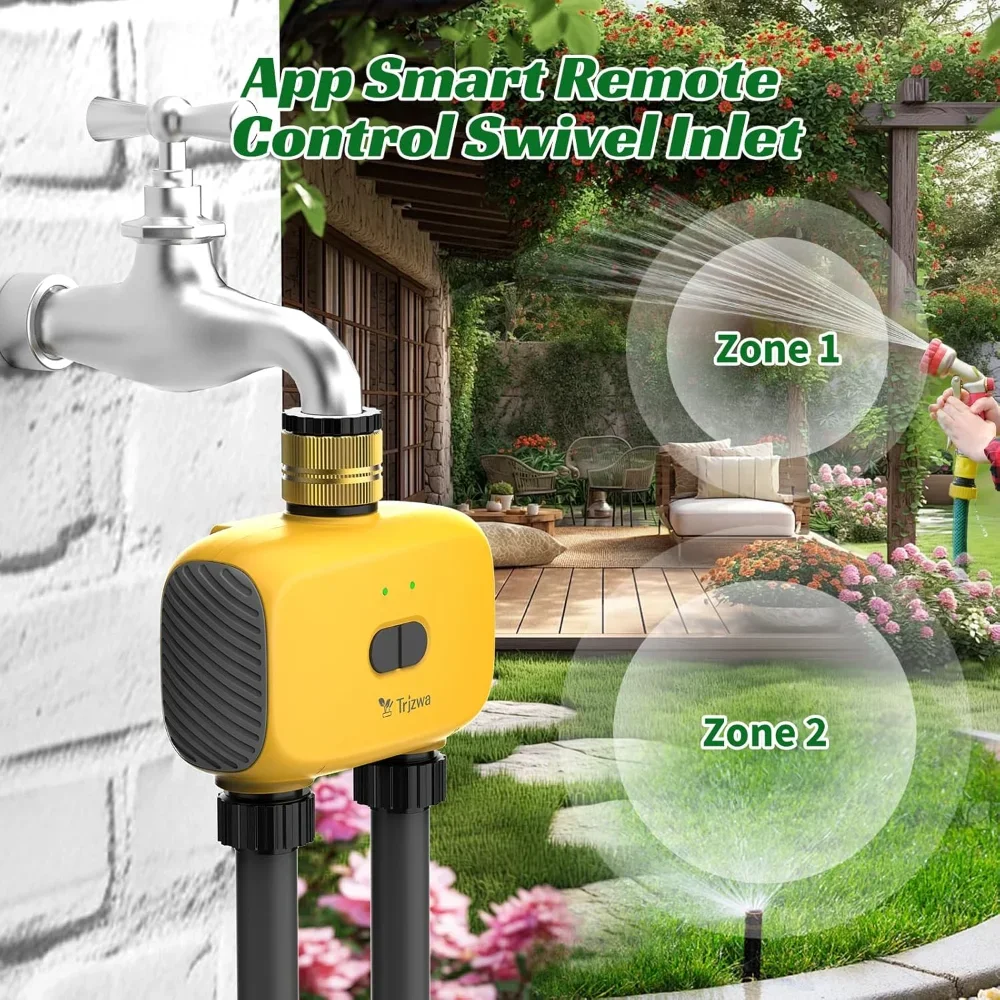 New WiFi Water Timer for Garden WiFi Sprinkler Timer Outdoor, Dual Mode Timed Cycle Irrigation Smart Watering Timer for Garden