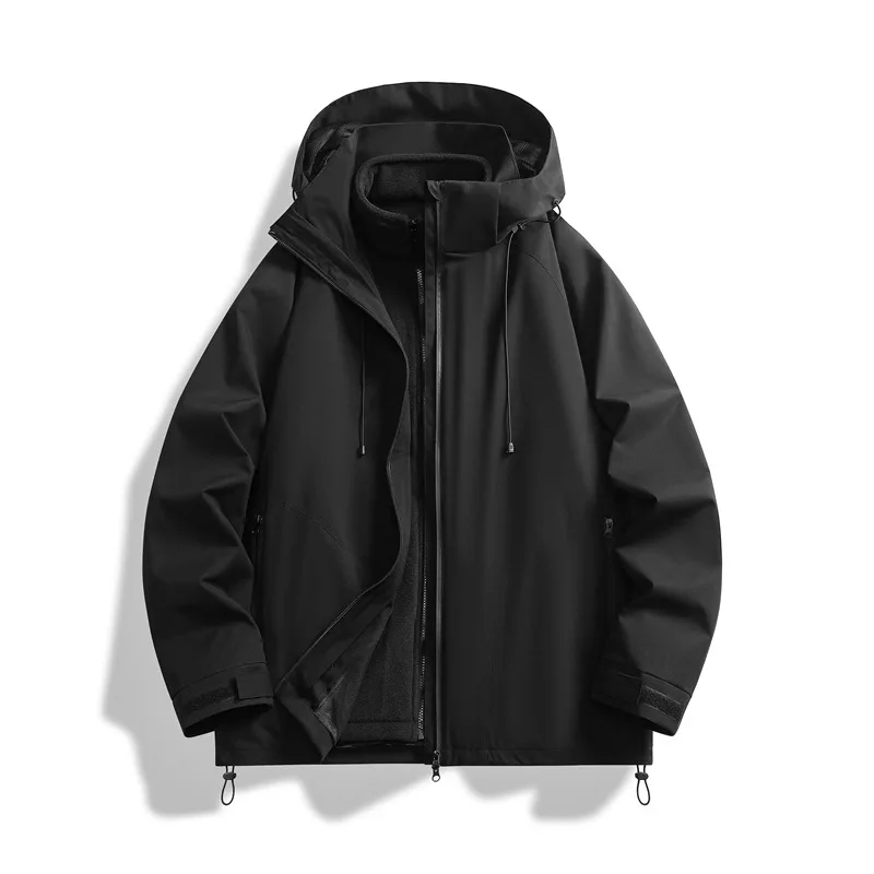 Unisex 3 In 1 Outdoor Jacket Autumn Winter Thick Warm Windproof Mountaineering Hiking Coat With Removable Liner