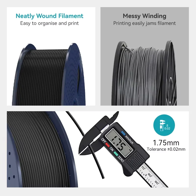 SUNLU 1KG PETG/Clear 3Dเครื่องพิมพ์Filament 1.75Mm 1000G Spool (2.2lbs) จัดอย่างเรียบร้อยไม่มีKnot Filament Fitส่วนใหญ่FDMเครื่องพิมพ์