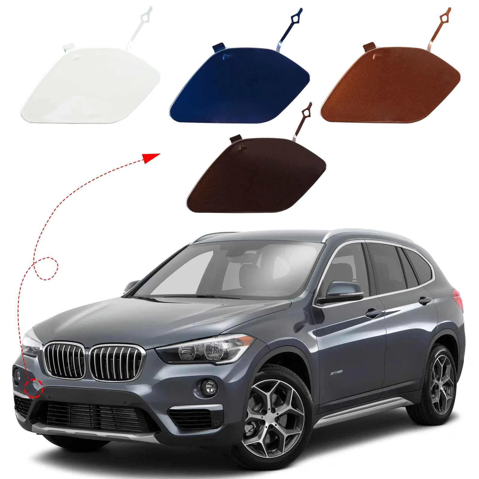 

Крышка фаркопа переднего бампера, буксировочная проушина для BMW X1 F48 18dx SAV, аксессуары 2016 2017 2018 2019 51137361220