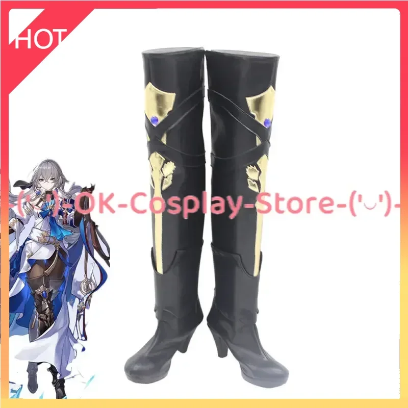 Gioco Honkai Star Rail Bronya Cosplay scarpe Halloween Carnival Boots Anime PU Leather Shoes puntelli Cosplay su misura