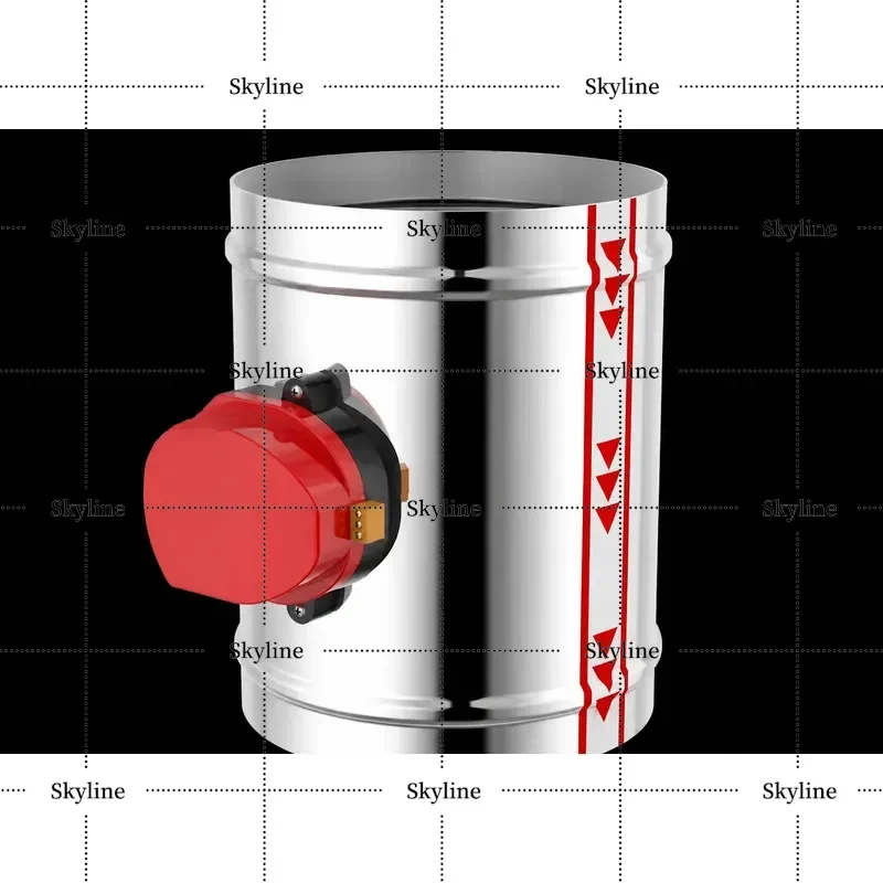 220V 12V 24V Stainless Steel Motorized Damper Solenoid Valve For Air Duct Vent 4 5 6 8 Inch 51 63 76 80 100 125 150 200mm