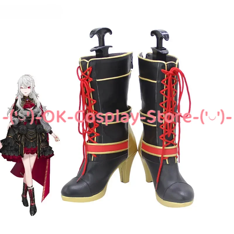 PU Couro Sanya Cosplay Sapatos, Vtuber Kuzuha Prop, Botas de Carnaval de Halloween, Custom Made