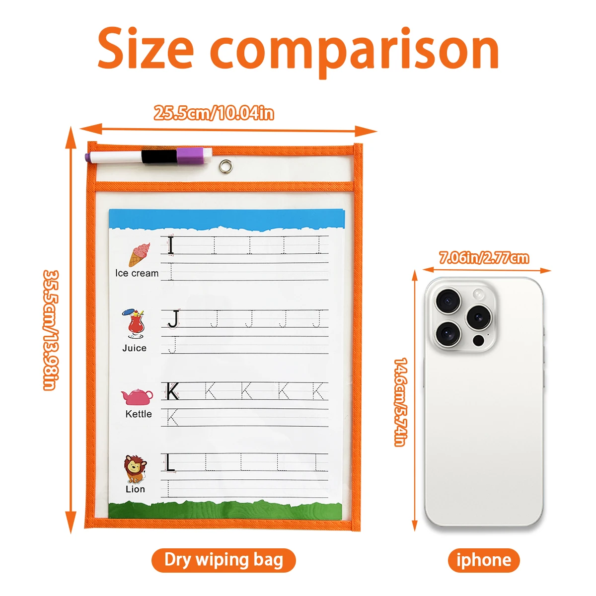 Custom Dry - Wiping Bags for Practice - Letter Tracing Worksheets Included
