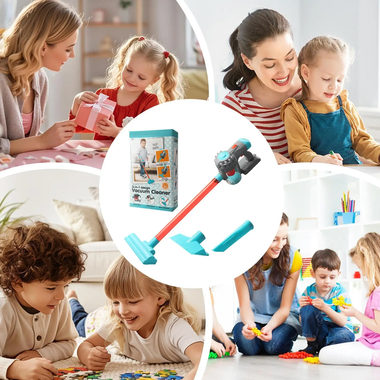 Kids Vacuum Toy That Works Interactive Pretend Realistic Kids Real Vacuum Cleaner Play Cleaning Set For Children Home Playroom