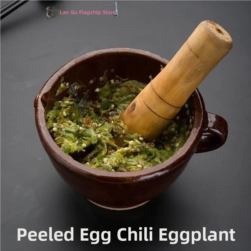 

Traditional Sle Cerc Stone Mortar Garlic Cruer Pepper And Eggplant inding Tool Home Kitchen Cooking Utensils