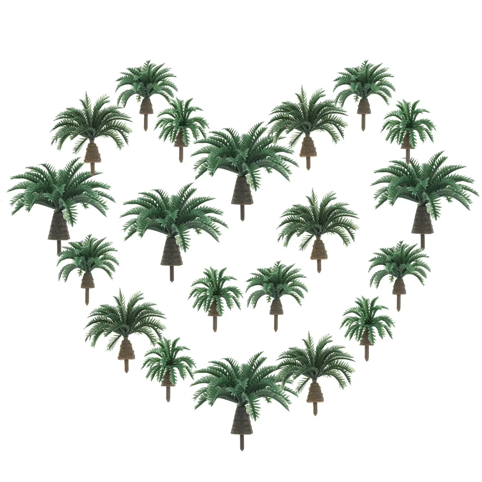 20Pcs Artificial Mini Coconut Palm Model Resin Layout Rainforest Diorama Railway Architecture Landscape Scenery Sand Table Craft