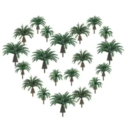 20Pcs Artificial Mini Coconut Palm Model Resin Layout Rainforest Diorama Railway Architecture Landscape Scenery Sand Table Craft