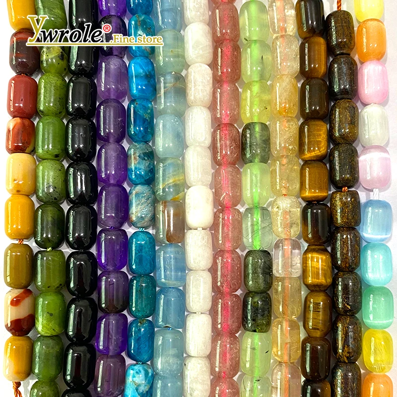 6x9MM Zylinder Apatit Turmalin Aquamarin Naturstein Lose Spacer Perlen für Schmuck Machen DIY Armband Charms Zubehör