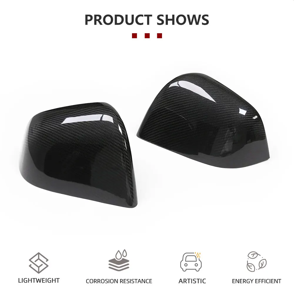 

Car Prepreg Dry Carbon Rearview Mirror Covers Caps for Tesla Model Y Sedan 4-Door 2019-2021 Side Mirror Caps Shell