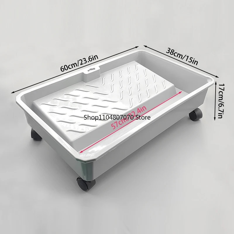 20inch Oversized Tray With 360 ° Turning Wheels Wall Painting Tray Tool Paint Container Can Be Paired With 18inch Roller Brush
