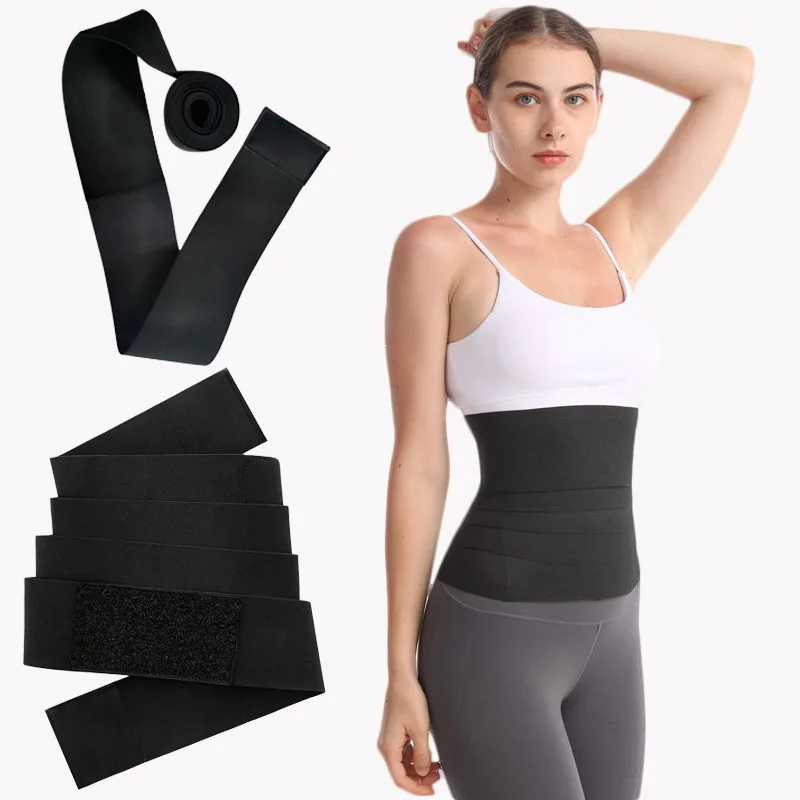 Mulheres cintura bandagem envoltório trimmer cinto cintura trainer shaperwear controle de barriga emagrecimento queima de gordura para pós-parto bainha cinto