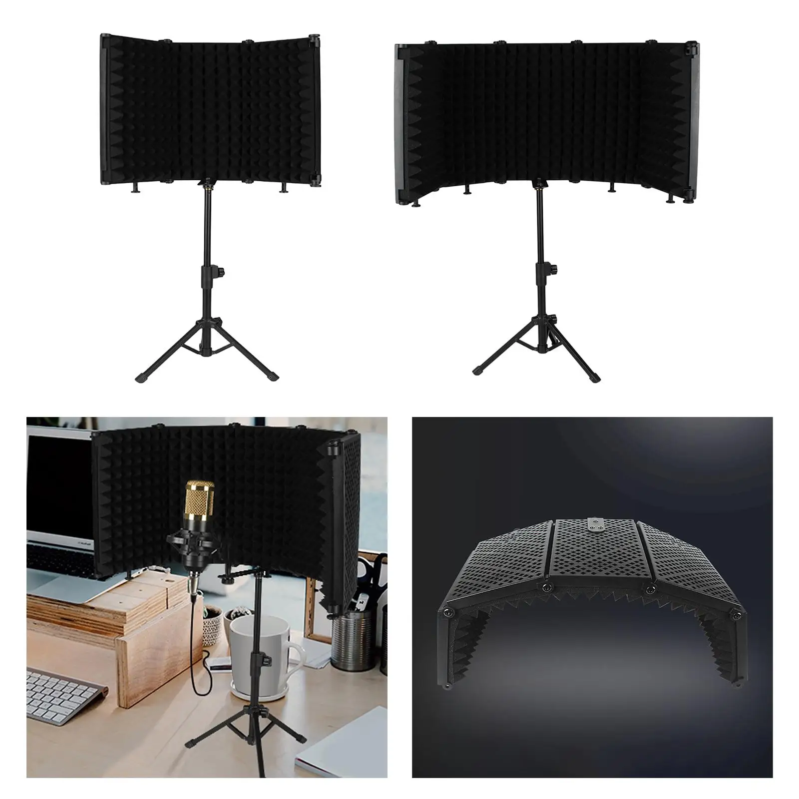 Studio Microphone Isolation Shield Mic Sound Dampening Foam Reflector Filter view 6