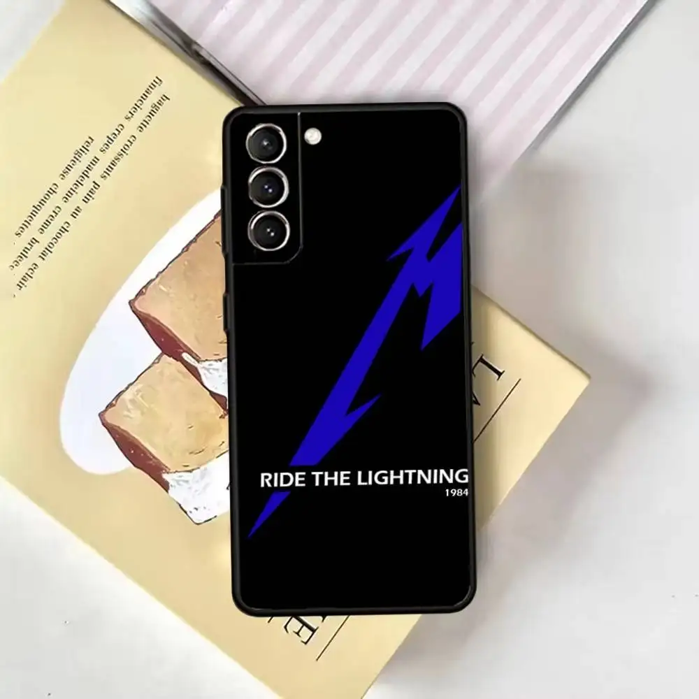 حافظة هاتف m-Metallica-s لهاتف سامسونج جالاكسي A13,21s,22,31,32,52,53,71,72,73,غطاء أسود ناعم