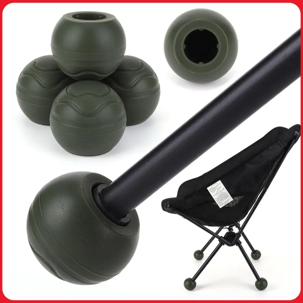 4Pcs Camping Chair Leg Cap Shock Absorption Outdoor Chair Leg Tips Ball Cap Chair Leg Protectors for Rugged and Uneven Surfaces