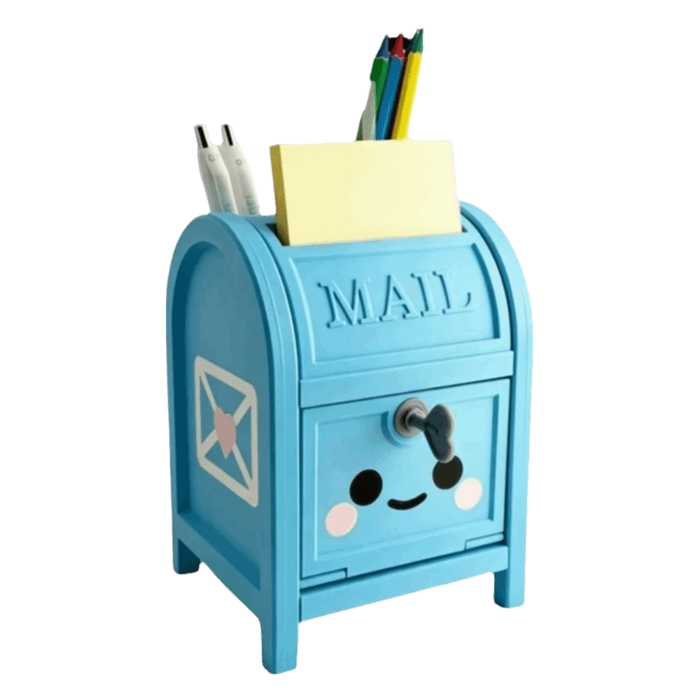 3D Printed Mailbox Desktop Organizer Mail-Shaped Small Size Desk Storage Holder Desk Organizer Creative Design