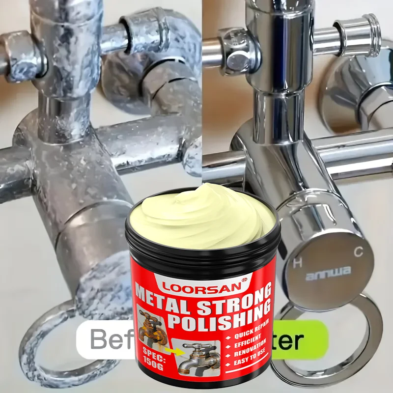 Loorsan Metal Strong Polishing Paste, 150G Rust & Limescale Remover, For Stainless Steel Cookware, Bathroom Fixtures