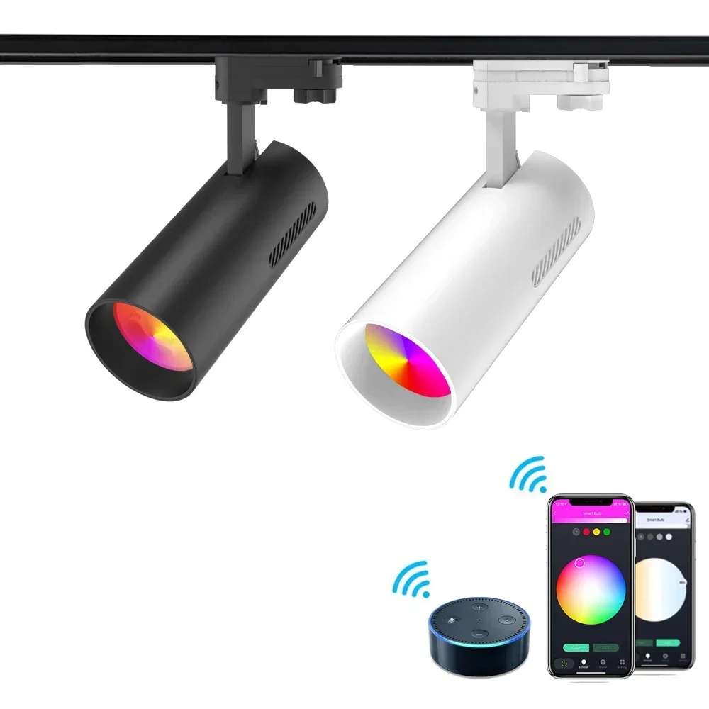 10W 15W Tuya App LED Track Spotlight Smart Tunable White RGBCW 20W Tuya Zigbee Smart Home Track Light