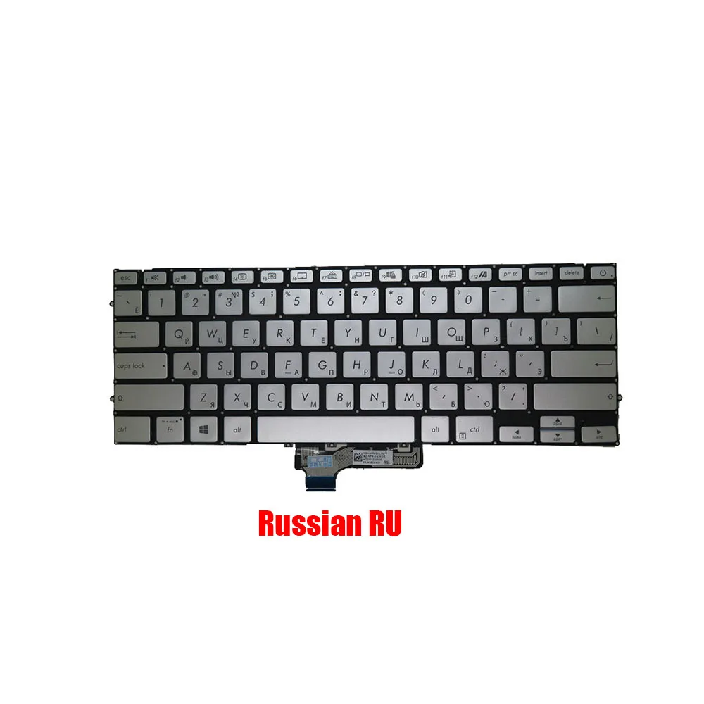 Laptop Keyboard For ASUS ZenBook 14 UX431 UX431FL UX431FLC UX431FA Silver NO Backlit Film(AR\RU) With Backlit(BR\HU\NE\SP\UK\US)