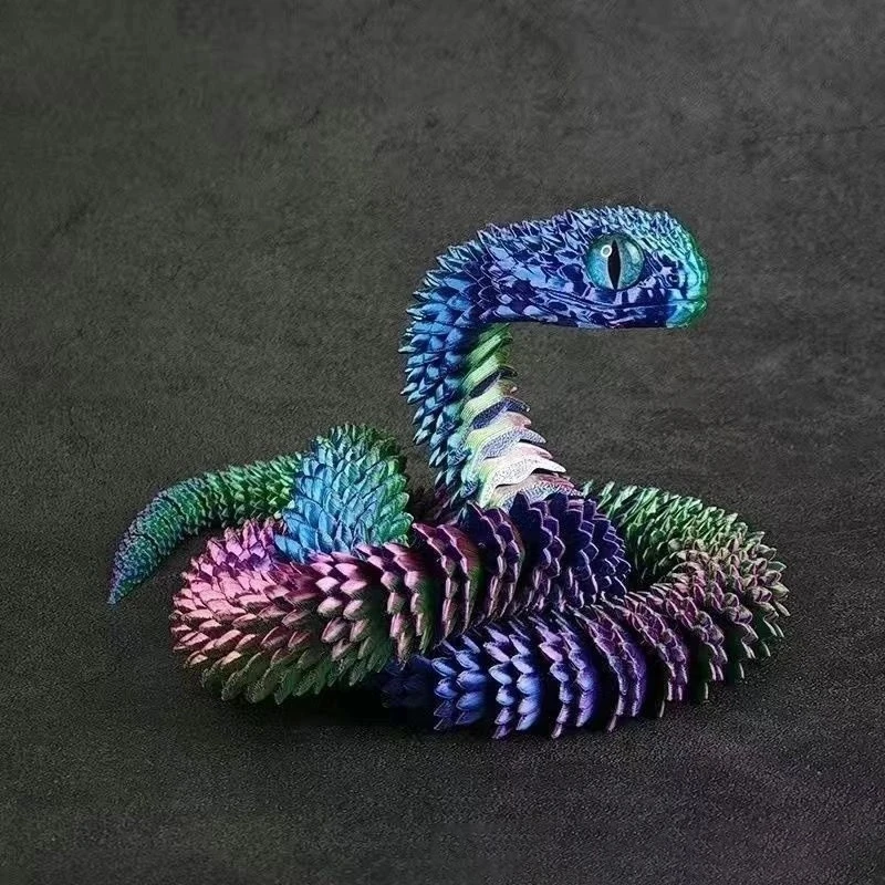 30cm 3d Printed Snake Desktop Articulated Snake Collectibles Creative Snake Model Sensory Toys Desktop Ornament 3d Printed Toys
