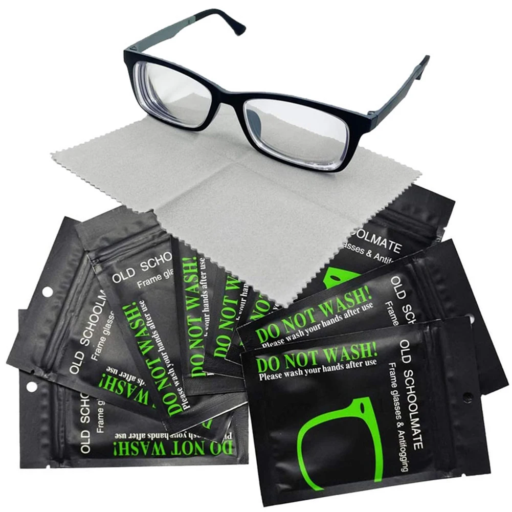 10PCS Reusable Anti-Fog Wipes Glasses Pre-moistened Anti-fog Lens Cloth Defogger Eyeglass Wipe Prevent Fogging for Glasses