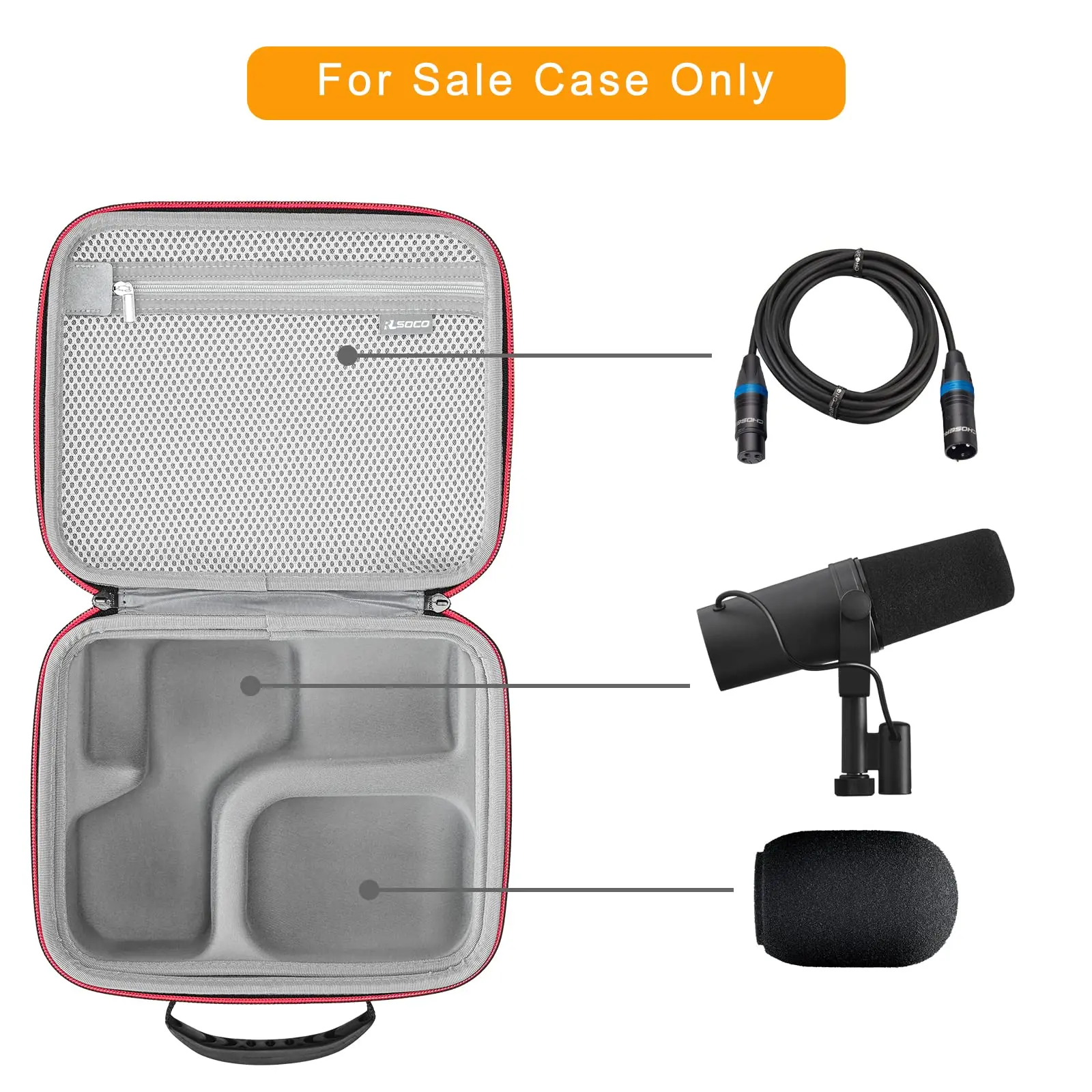 Imagem -02 - Shure Sm7b Vocal Microfone Dinâmico Armazenamento Case Usb Podcast Acessórios de Viagem Selados à Prova de Choque Mv7 Mv7x