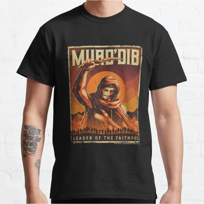 

Muad'Dib Leader of the Faithful Dune Sci fi Gift T shirt Large size Tops Retro movie Graphic Print Clothes 100% cotton Tee