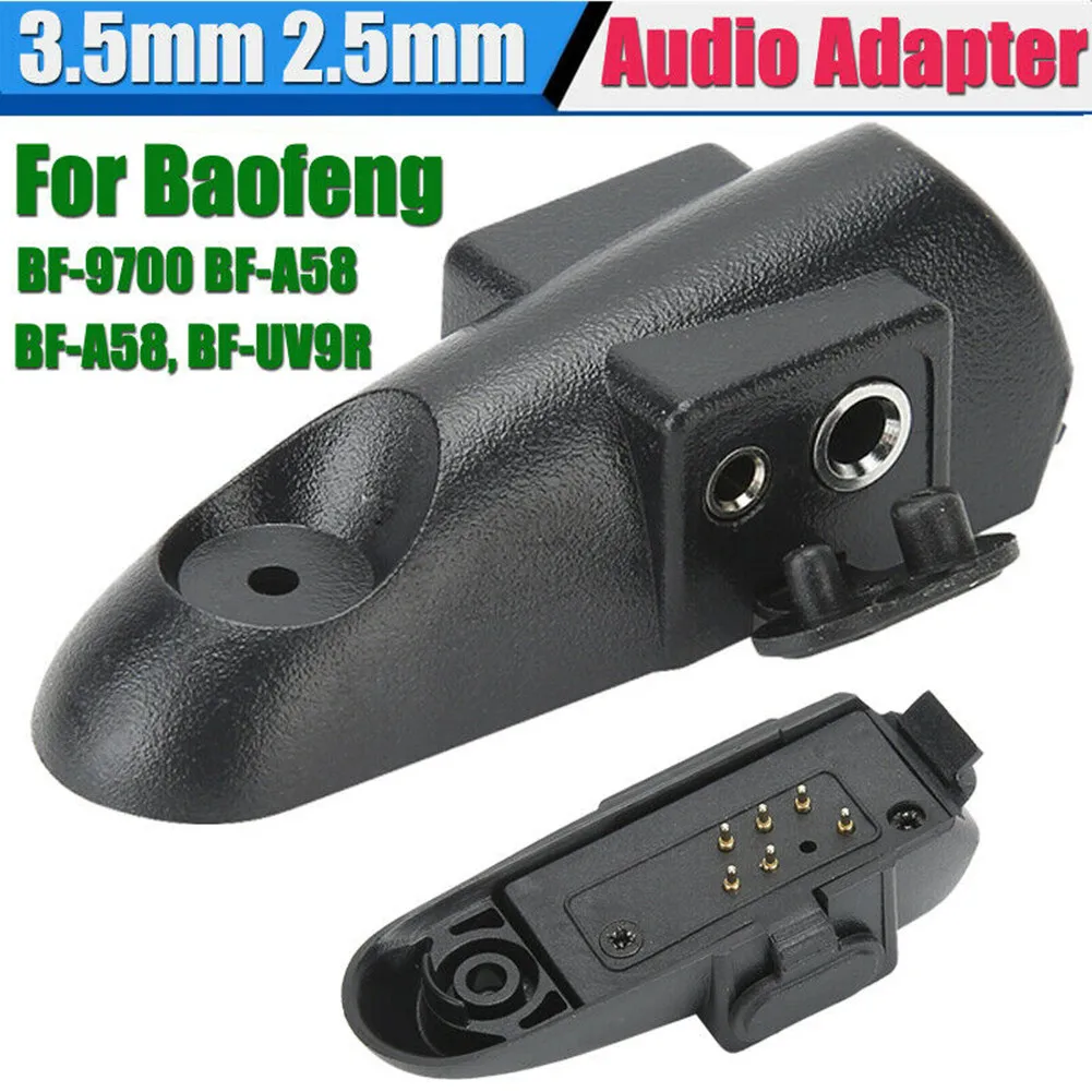 Plastic Walkie Talkie 2-Pin Headset 3.5mm 2.5mm Audio Adapter For Baofeng BF-9700 BF‑A58 BF‑UV9R UV‑9R Plus