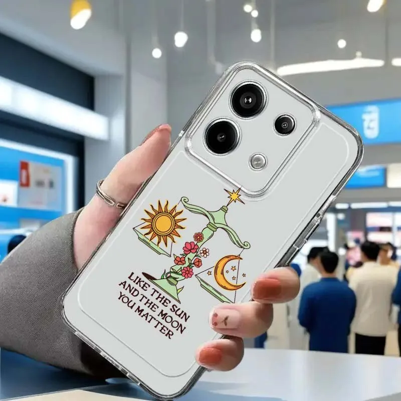 

Beautiful Moon And Sun Phone Case For Xiaomi Redmi Note 15 14 13 12 11E 9 9T 8 8T Pro Plus Turbo 5G Fashion TPU Transparent