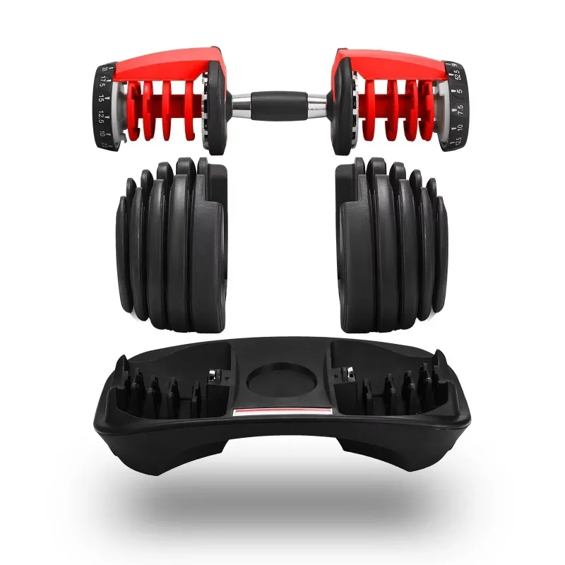 Wholesale Custom High Quality 552 1090 9010 24kg 90lb 40kg Adjustable Dumbbell 90lb 40kg 5lb Increment Set With Rack Stand