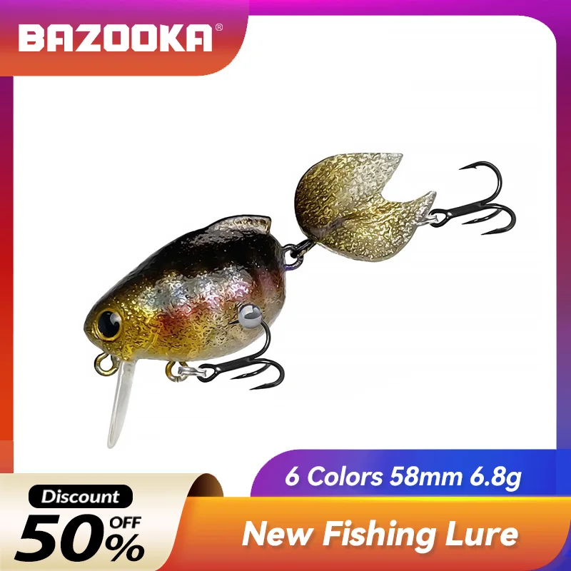 

Bazooka Fishing Lure 58mm/6.8g SwimBait Floating Sound Mino Luya Hard Bait Small Fat Bionic Plastic Jigs Hook Bass Winter Pike