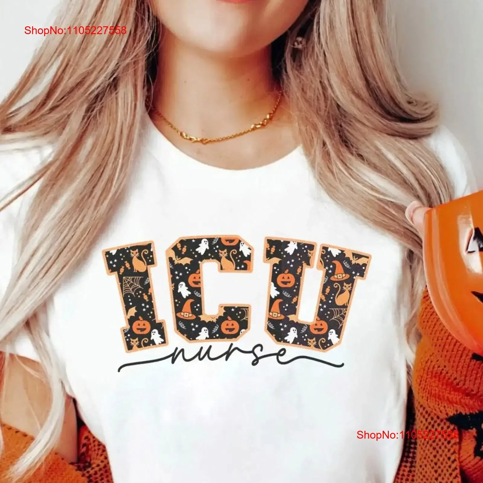 ICU Nurse Halloween T Shirt Critical Care CCU Intensive Rn Fall Autumn Nursing Hospital Party Boo Crew vintage Washed